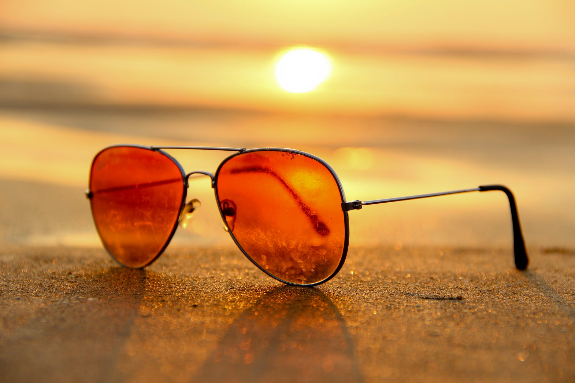 sunglasses sunset summer sand